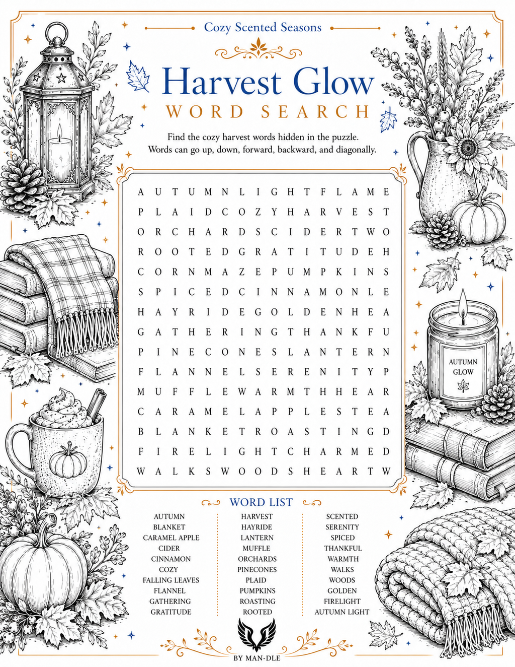 Cozy Scented Seasons: Word Searches, Coloring & Calm Reflection