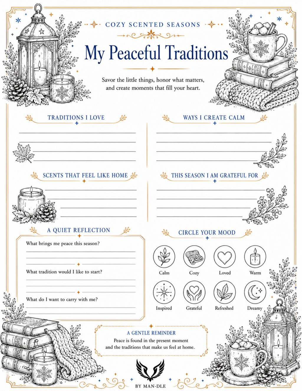 Cozy Scented Seasons: Word Searches, Coloring & Calm Reflection