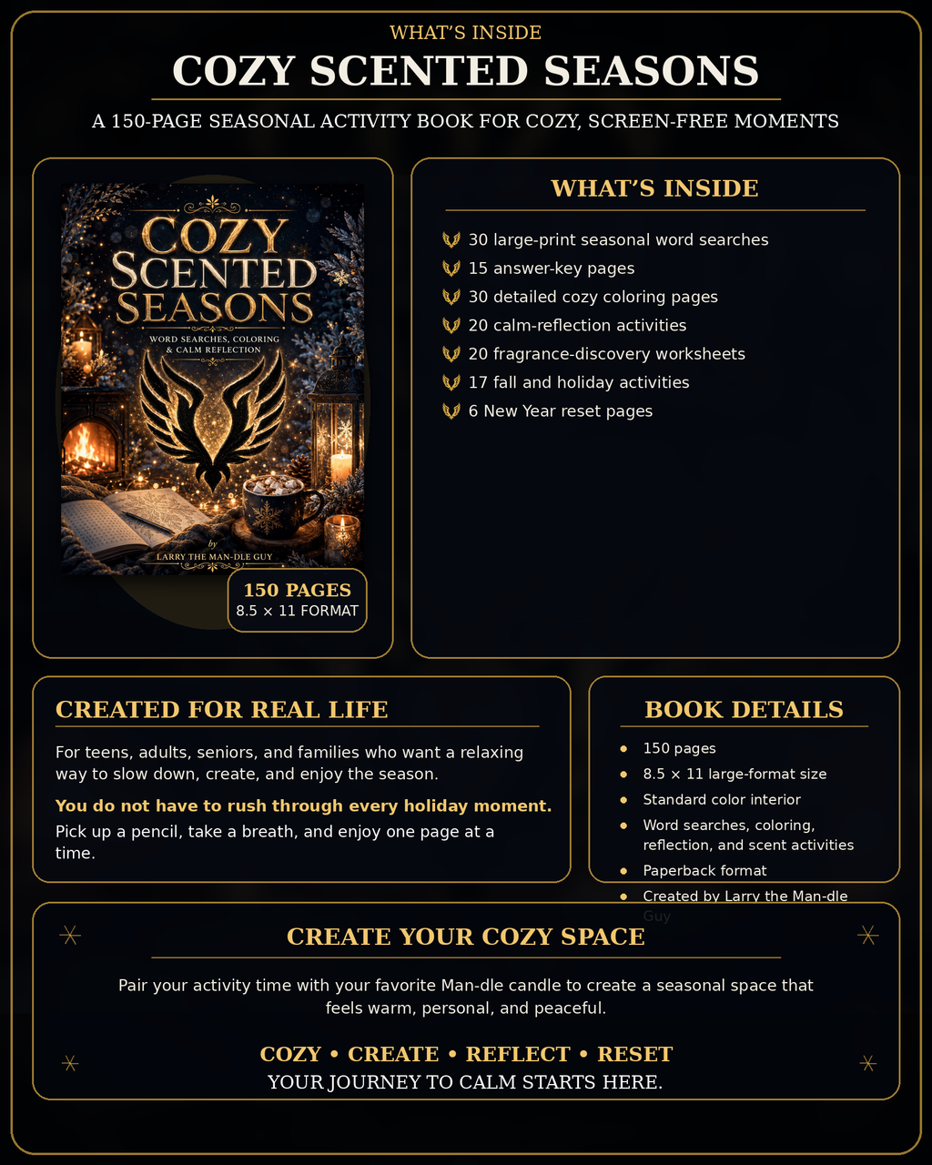 Cozy Scented Seasons: Word Searches, Coloring & Calm Reflection